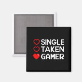 Aimant Single Taken Gamer Valentines Day Gaming Heart Fun (Recto/Verso)