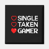 Aimant Single Taken Gamer Valentines Day Gaming Heart Fun (Devant)