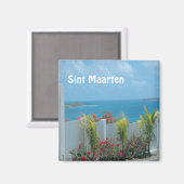 Aimant Sint Maarten - Saint Martin Océan Bleu Mer (Recto/Verso)