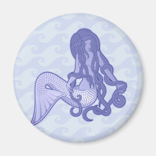 Aimant Sirène assise bleue