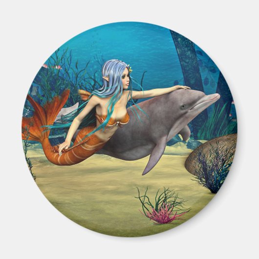 Aimant Sirène avec dauphin (Devant)