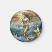 Aimant Sirène dans les vagues de l'océan (Devant)