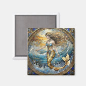 Aimant Sirène dans les vagues de l'océan (Recto/Verso)