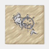 Aimant Sirène d'argent dans le sable (Devant)