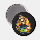 Aimant Sirène et navire pirate (Recto/Verso)