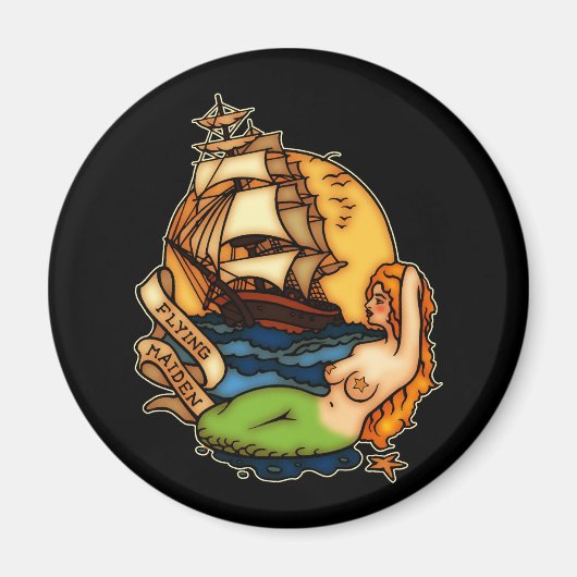Aimant Sirène et navire pirate (Devant)
