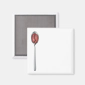 Aimant Sirop rouge en cuillère argentée (Recto/Verso)