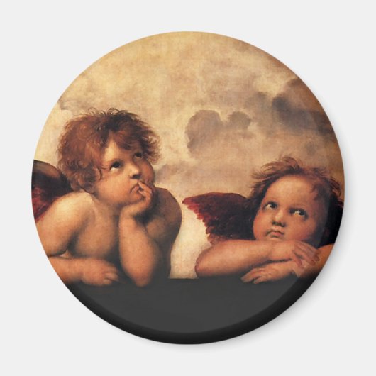 Aimant Sistine Madonna 2 Anges par Raphael (Devant)