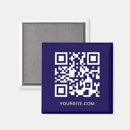 Aimant Site en bleu foncé et blanc QR Code Promo (Recto/Verso)