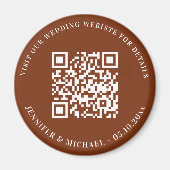 Aimant Site mariage QR code détails rsvp brûlé orange (Devant)