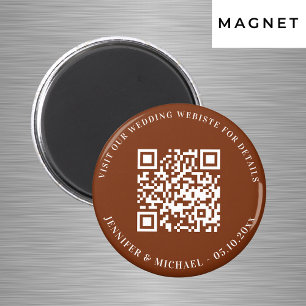 Aimant Site mariage QR code détails rsvp brûlé orange