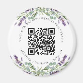 Aimant Site mariage QR code détails rsvp lavender (Devant)