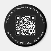 Aimant Site mariage QR code détails rsvp noir blanc (Devant)