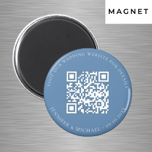 Aimant Site mariage QR code détails rsvp poussiéreux bleu