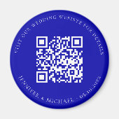 Aimant site web mariage QR code détails rsvp royal bleu (Devant)