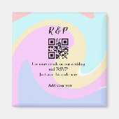 Aimant site web mariage rsvp q r code ajouter nom texte (Devant)