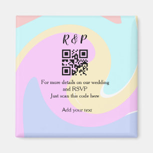 Aimant site web mariage rsvp q r code ajouter nom texte
