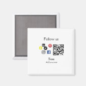 Aimant Site web simple de société commerciale code-barres (Recto/Verso)