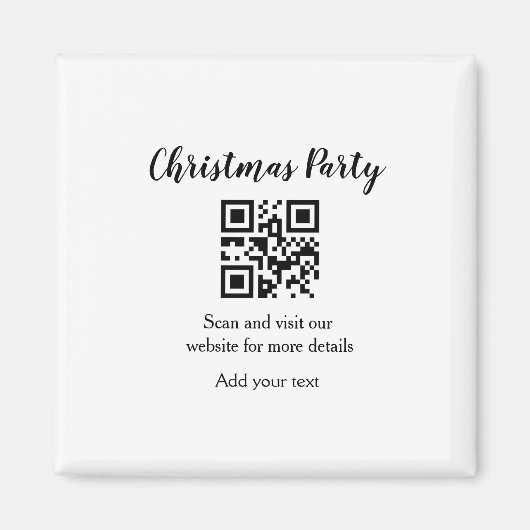 Aimant Site web simple pour fête de Noël code-barres QR a (Devant)