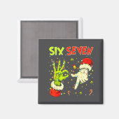 Aimant Six Seven 67 Funny Hand-sign Christmas Meme  (Recto/Verso)