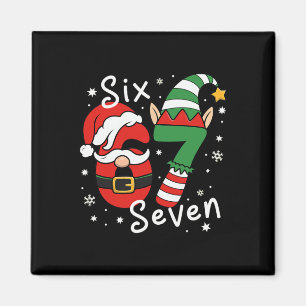 Aimant Six Seven 67 Mème 6 7 Elf Santa Noël Pyjama
