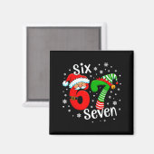 Aimant Six Seven 67 Mème 6 7 Elfe Santa Noël (Recto/Verso)