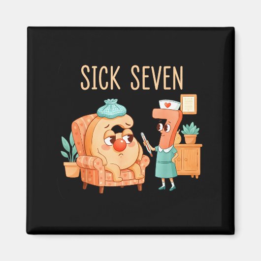 Aimant Six Seven 6 7 Funny 67 Gen Alpha Slang 6-7 Meme Nu (Devant)