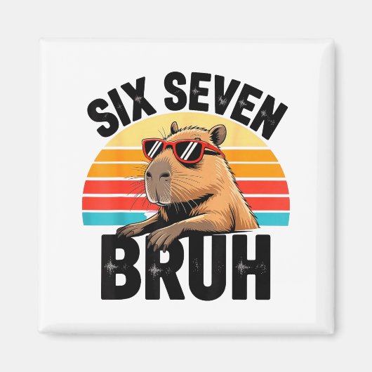 Aimant Six Seven Bruh 67 Mème Capybara (Devant)