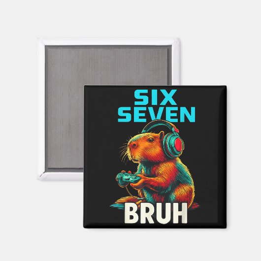 Aimant Six Seven Bruh 67 Meme Funny Capybara  (Recto/Verso)