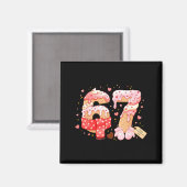 Aimant Six Seven Crème Glacée Drip Cool Meme 67 Drôle Sai (Recto/Verso)