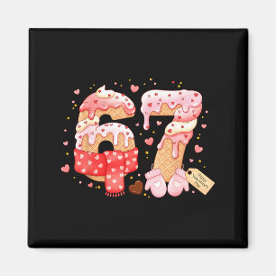 Aimant Six Seven Crème Glacée Drip Cool Meme 67 Drôle Sai