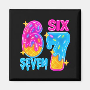 Aimant Six Seven Glace Dégoulinante Meme 67 Drôle Gen Alp