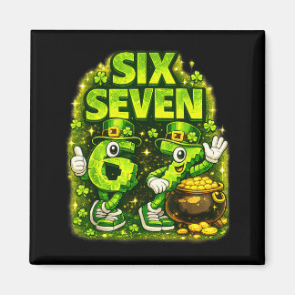 Aimant Six seven lucky shamrock 67 st patricks day boy