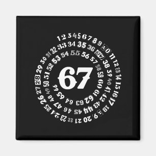 Aimant Six Seven Meme 6-7 Spiral Numbers Impression Génér