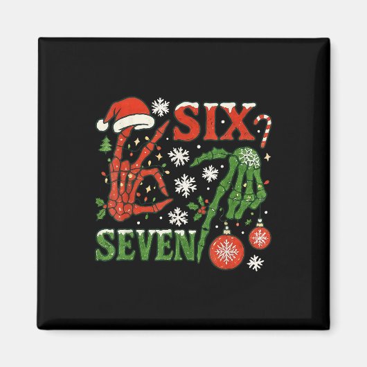 Aimant Six Seven Meme Noël 6-7 Noël Squelette Ha (Devant)