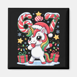 Aimant Six Seven Noël Licorne Mème Drôle Mignon Holida
