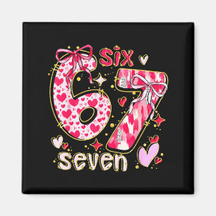 Aimant Six Seven Saint-Valentin Coquette Nœud Drôle 67 Mè