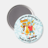 Aimant Skate Park Fun Boy Fête d'anniversaire (Recto/Verso)