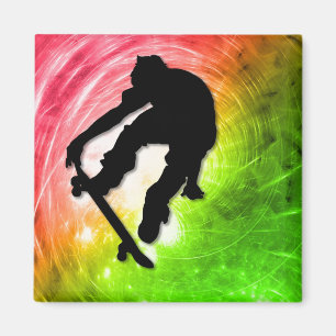 Aimant Skateboard dans un cyclone psychédélique