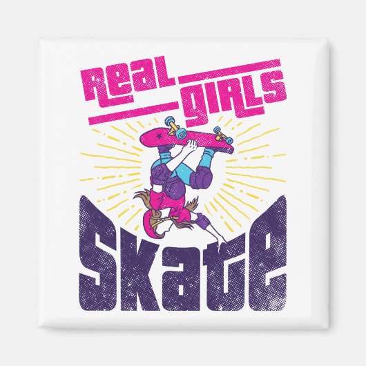 Aimant Skateboard Real Girls Patinage (Devant)