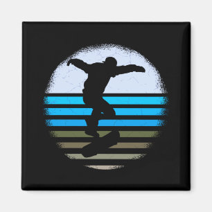 Aimant Skateboard Vintage Retro