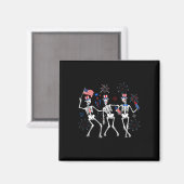 Aimant Skeleton 4 juillet Drapeau américain Skellies (Recto/Verso)
