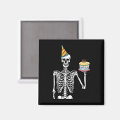 Aimant Skeleton Birthday Party Lazy Halloween Costume Fun (Recto/Verso)