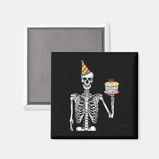 Aimant Skeleton Birthday Party Lazy Halloween Costume Fun (Recto/Verso)