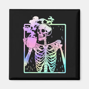 Aimant Skeleton Boire Café Femmes hommes Halloween costu