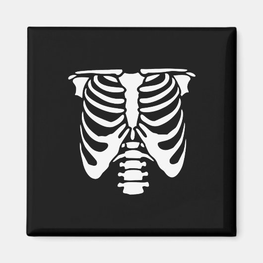 Aimant Skeleton Cage de côtes de la poitrine Os Halloween (Devant)