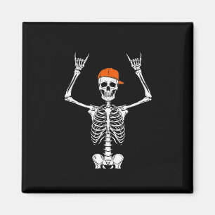 Aimant Skeleton Casquette Patinage Cool Halloween Punk Ro