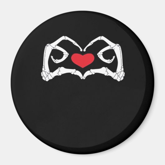 Aimant Skeleton Coeur Et Mains Drôle (Devant)