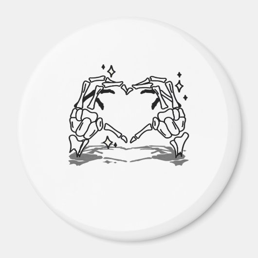 Aimant Skeleton Coeur main drôle Design (Devant)