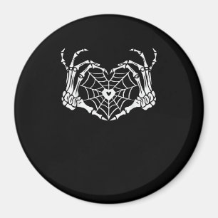 Aimant Skeleton Coeur main Spiderweb Halloween Cobweb Par